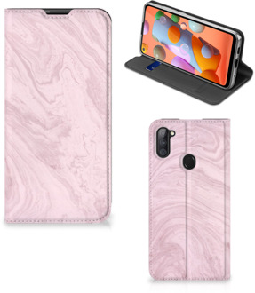 B2Ctelecom Flip Case Samsung Galaxy M11 | A11 Smart Cover Marble Pink