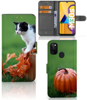 B2Ctelecom Flip Case Samsung Galaxy M21 Hoesje Kitten