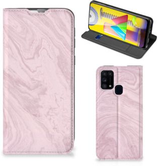 B2Ctelecom Flip Case Samsung Galaxy M31 Smart Cover Marble Pink