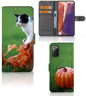 B2Ctelecom Flip Case Samsung Galaxy Note 20 Hoesje Kitten