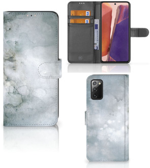 B2Ctelecom Flip case Samsung Galaxy Note 20 Smartphone Hoesje Painting Grey