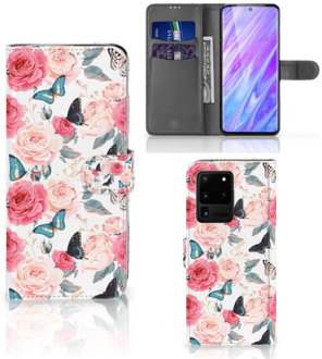 B2Ctelecom Flip Case Samsung Galaxy S20 Ultra Hoesje Butterfly Roses