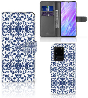 B2Ctelecom Flip Case Samsung Galaxy S20 Ultra Hoesje Flower Blue