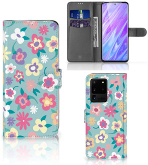 B2Ctelecom Flip Case Samsung Galaxy S20 Ultra Hoesje Flower Power