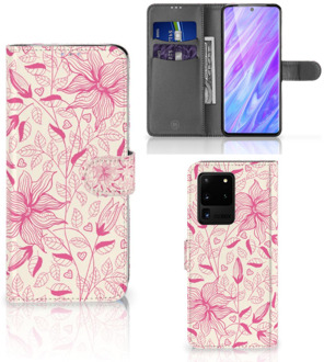 B2Ctelecom Flip Case Samsung Galaxy S20 Ultra Hoesje Pink Flowers