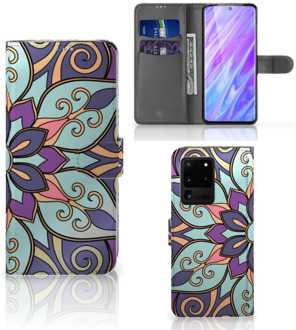 B2Ctelecom Flip Case Samsung Galaxy S20 Ultra Hoesje Purple Flower