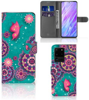 B2Ctelecom Flip Case Samsung Galaxy S20 Ultra Hoesje Vlinders en Cirkels