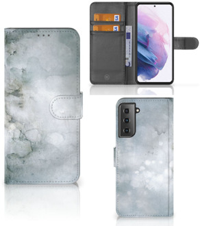 B2Ctelecom Flip case Samsung Galaxy S21 Plus Smartphone Hoesje Painting Grey