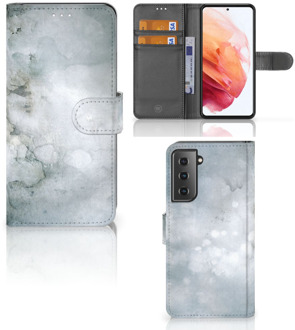 B2Ctelecom Flip case Samsung Galaxy S21 Smartphone Hoesje Painting Grey