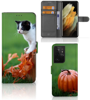 B2Ctelecom Flip Case Samsung Galaxy S21 Ultra Hoesje Kitten