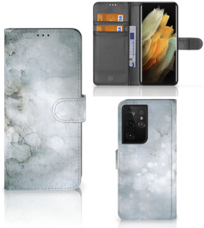 B2Ctelecom Flip case Samsung Galaxy S21 Ultra Smartphone Hoesje Painting Grey