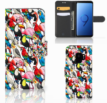 B2Ctelecom Flip Case Samsung Galaxy S9 Birds