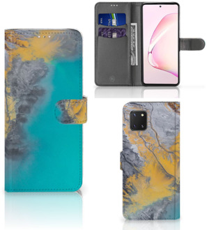 B2Ctelecom Flip Case Samsung Note 10 Lite Hoesje Marble Blue Gold