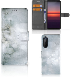 B2Ctelecom Flip case Sony Xperia 5II Smartphone Hoesje Painting Grey