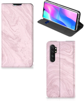 B2Ctelecom Flip Case Xiaomi Mi Note 10 Lite Smart Cover Marble Pink