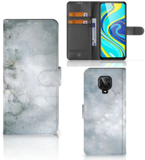 B2Ctelecom Flip case Xiaomi Redmi Note 9 Pro | Note 9S Smartphone Hoesje Painting Grey