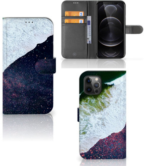 B2Ctelecom Flip Cover Apple iPhone 12 Pro Max Telefoon Hoesje Sea in Space