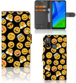 B2Ctelecom Flip Cover Huawei P Smart 2020 Telefoon Hoesje Emoji