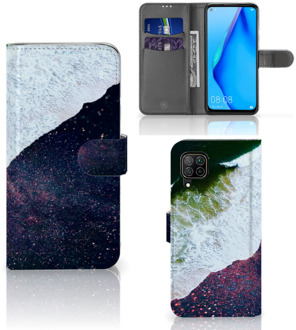 B2Ctelecom Flip Cover Huawei P40 Lite Telefoon Hoesje Sea in Space