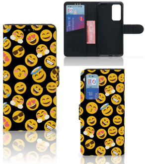 B2Ctelecom Flip Cover Huawei P40 Telefoon Hoesje Emoji