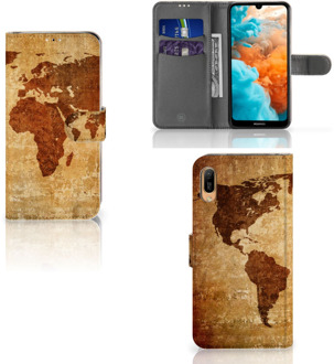 B2Ctelecom Flip Cover Huawei Y6 (2019) Wereldkaart