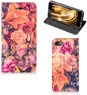 B2Ctelecom Flip Cover iPhone SE (2020) | 7 | 8 Hoesje Bosje Bloemen