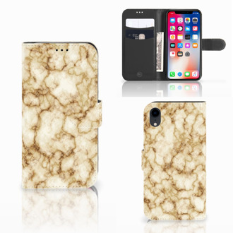 B2Ctelecom Flip Cover iPhone XR Marmer Goud