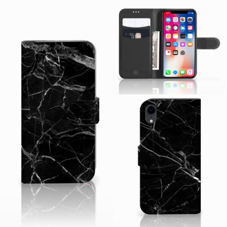 B2Ctelecom Flip Cover iPhone XR Marmer Zwart