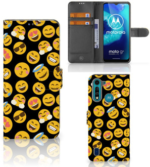 B2Ctelecom Flip Cover Motorola G8 Power Lite Telefoon Hoesje Emoji