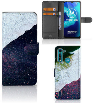 B2Ctelecom Flip Cover Motorola G8 Power Lite Telefoon Hoesje Sea in Space