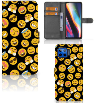 B2Ctelecom Flip Cover Motorola Moto G 5G Plus Telefoon Hoesje Emoji