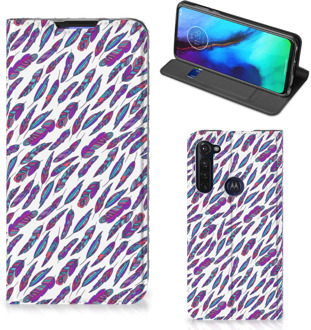 B2Ctelecom Flip Cover Motorola Moto G Pro Telefoonhoesje Feathers Color