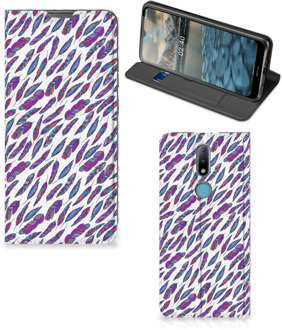 B2Ctelecom Flip Cover Nokia 2.4 Telefoonhoesje Feathers Color