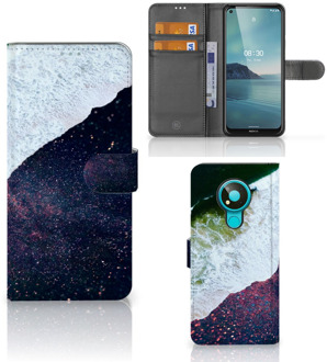 B2Ctelecom Flip Cover Nokia 3.4 Telefoon Hoesje Sea in Space