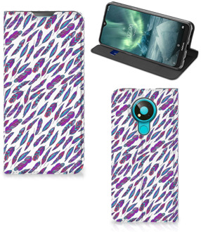 B2Ctelecom Flip Cover Nokia 3.4 Telefoonhoesje Feathers Color