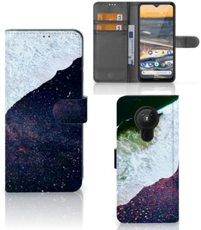 B2Ctelecom Flip Cover Nokia 5.3 Telefoon Hoesje Sea in Space