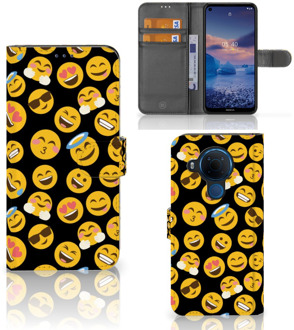 B2Ctelecom Flip Cover Nokia 5.4 Telefoon Hoesje Emoji