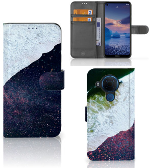 B2Ctelecom Flip Cover Nokia 5.4 Telefoon Hoesje Sea in Space