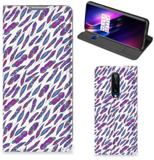 B2Ctelecom Flip Cover OnePlus 8 Telefoonhoesje Feathers Color