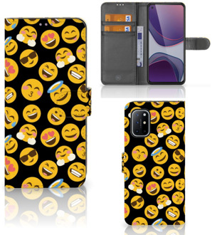 B2Ctelecom Flip Cover OnePlus 8T Telefoon Hoesje Emoji