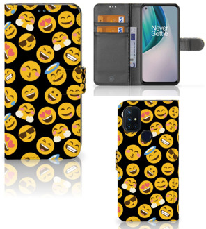 B2Ctelecom Flip Cover OnePlus Nord N10 Telefoon Hoesje Emoji