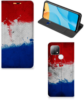 B2Ctelecom Flip Cover OPPO A15 Telefoonhoesje Nederlandse Vlag