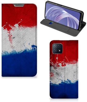 B2Ctelecom Flip Cover OPPO A73 5G Telefoonhoesje Nederlandse Vlag