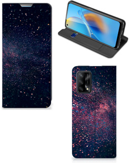 B2Ctelecom Flip Cover OPPO A74 4G Smart Cover Hoesje Stars