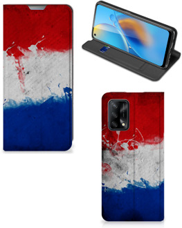 B2Ctelecom Flip Cover OPPO A74 4G Telefoonhoesje Nederlandse Vlag