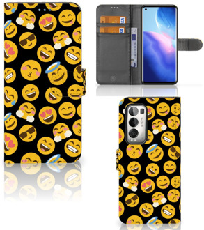 B2Ctelecom Flip Cover OPPO Find X3 Neo 5G Telefoon Hoesje Emoji