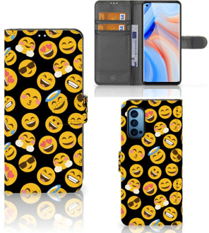 B2Ctelecom Flip Cover OPPO Reno 4 Pro 5G Telefoon Hoesje Emoji