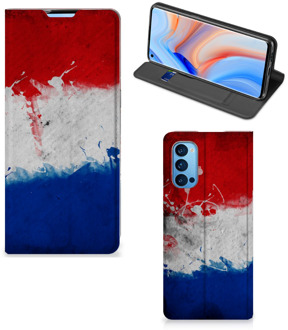 B2Ctelecom Flip Cover OPPO Reno4 Pro 5G Telefoonhoesje Nederlandse Vlag