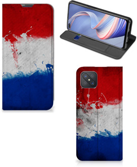 B2Ctelecom Flip Cover OPPO Reno4 Z 5G Telefoonhoesje Nederlandse Vlag