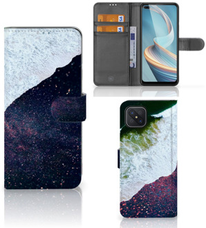 B2Ctelecom Flip Cover OPPO Reno4 Z Telefoon Hoesje Sea in Space